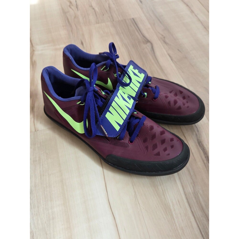 Nike Zoom Royational 6 Track Field Throwing Shoes Burgundy Purple Green 8.5